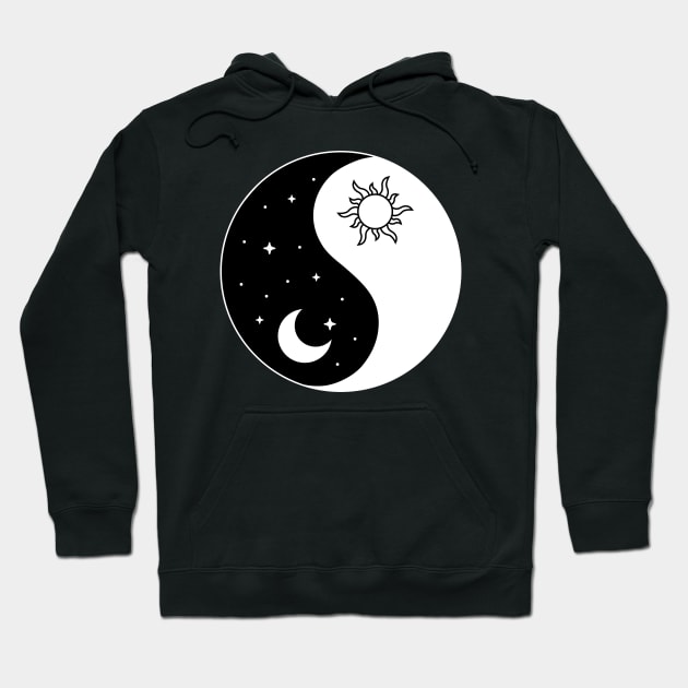 Sun and Moon Yin and Yang Hoodie by themadesigns